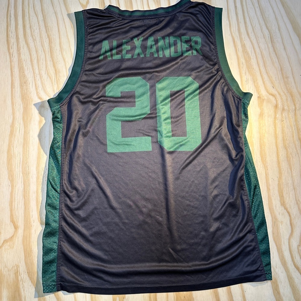 Kinetic Society Men XL Black Green Sig Delt Alexander 20 Basketball Jersey